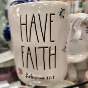 Rae Dunn "HAVE FAITH Hebrews 11:1"  Mug with Butterfly Design
